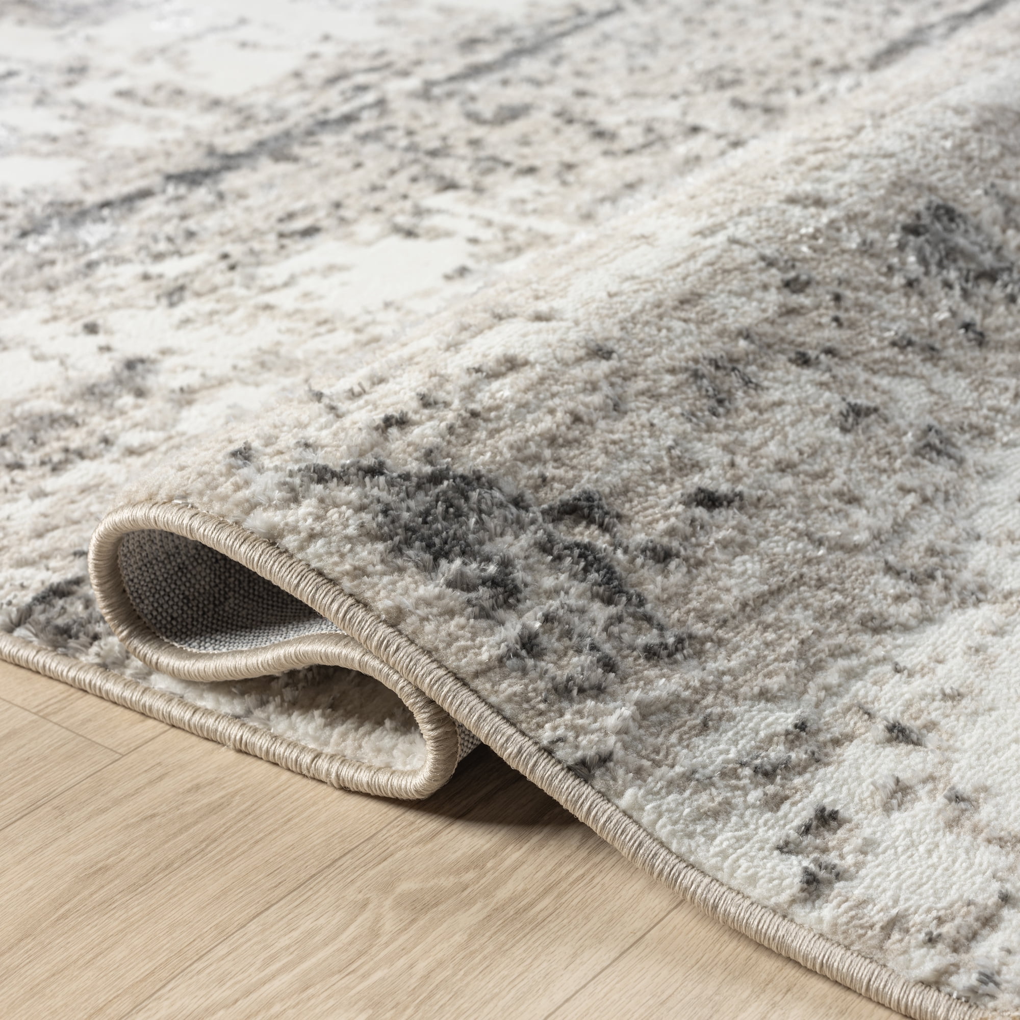 Ox Bay Bethany 5' x 7' Cream/Gray Abstract Durable Indoor Area Rug