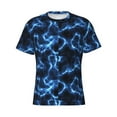 thumbnail image 4 of Qekee Blue Lightning Classic Fit T-Shirt Men's Shirt Men's Tight Short Sleeves for Exercise, Running, Mountaineering - Blue Lightning, 4 of 9
