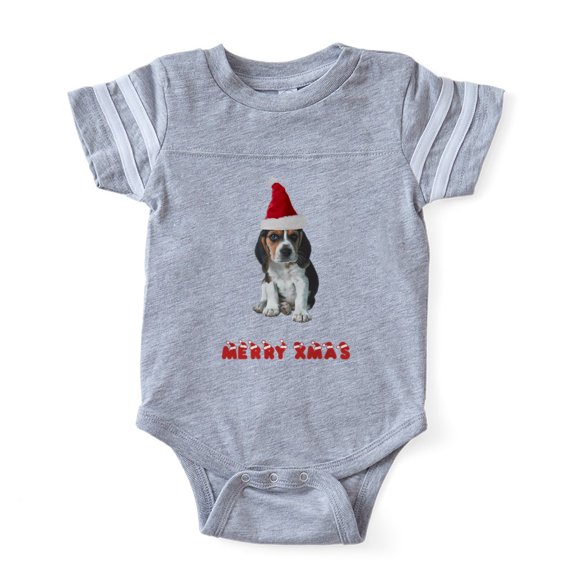 CafePress - Beagle Christmas - Cute Infant Baby Football Bodysuit