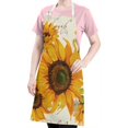 thumbnail image 5 of Beige Calligraphy Sunflower Pattern Apron-Garden Aprons for Women with Pockets-Cotton Linen Waterproof Kitchen Cooking Gardening Aprons Adjustable for Kitchen,Cooking,BBQ and Salon 33x27 Inch, 5 of 7