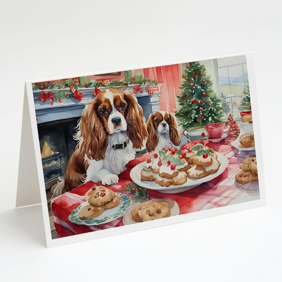 Cavalier Spaniel Christmas Cookies Greeting Cards Pack of 8 7 in x 5 in