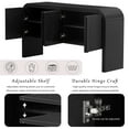 thumbnail image 3 of Aukfa 4-Door Striped Storage Cabinets, Sideboard Console Table for Hallway Living Room,Black, 3 of 8
