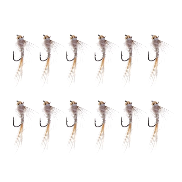 12pcs Moscas Cebos Cabeza tón Carnadas Ninfa Trucha Pesca Pescador Agarre Simución Sunnimix Beads Head Nymph Flies