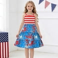 thumbnail image 4 of LJEFF Girls 4th of July Sleeveless Tiered Dress, Flowy Patriotic clothes Summer Casual Dresses for Kids Blue Size 11 T, 4 of 9