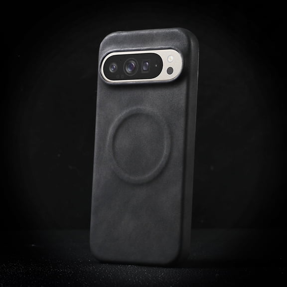 Allytechgroup Case for Google Pixel 10 /10 Pro Compatible with MagSafe for Women Men, Shockproof Slim Thin Retro PU Leather Lightweight Case for Google Pixel 10 /10 Pro - Black