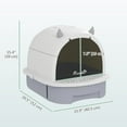 thumbnail image 3 of PawHut Cat Litter Box, Enclosed Kitty Litter Box with Lid, Scoop, Grey, 3 of 10