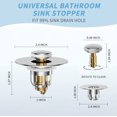 thumbnail image 3 of Tapón de desagüe 2 en 1 para lavabo de baño MUAIOLAUS, 3 of 7