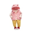 thumbnail image 2 of GiLiling Baby Boys Girls Hooded Puffer Vest Winter Lightweight Sleeveless Bear Ears Zipper up Jacket Down Vest Coat Kids (Pink, 18-24 Months), 2 of 4