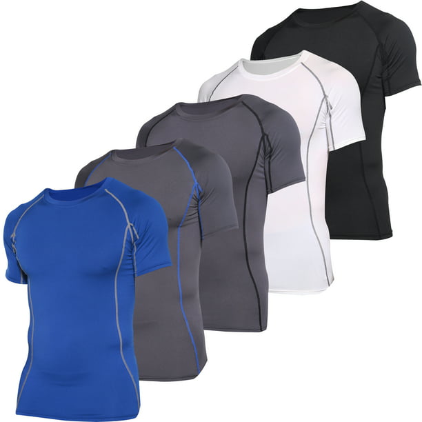 Pack: Men's Compression Shirt Base Layer Undershirts Active Athletic Dry Fit Top - Walmart.com