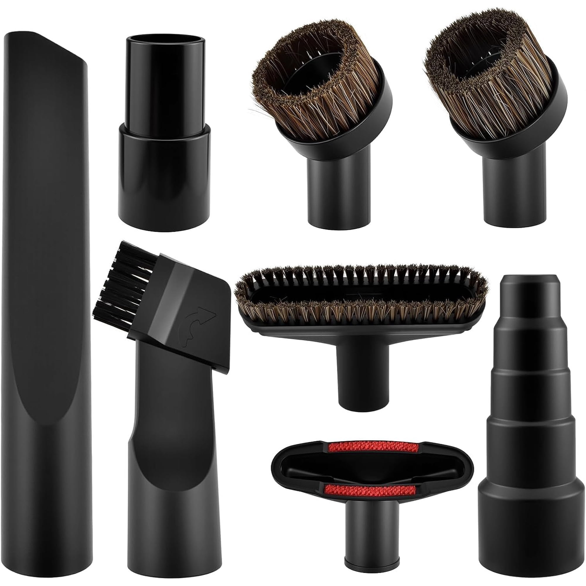 8 count Horse Hair Vacuum Brush Set Vacuum Attachments