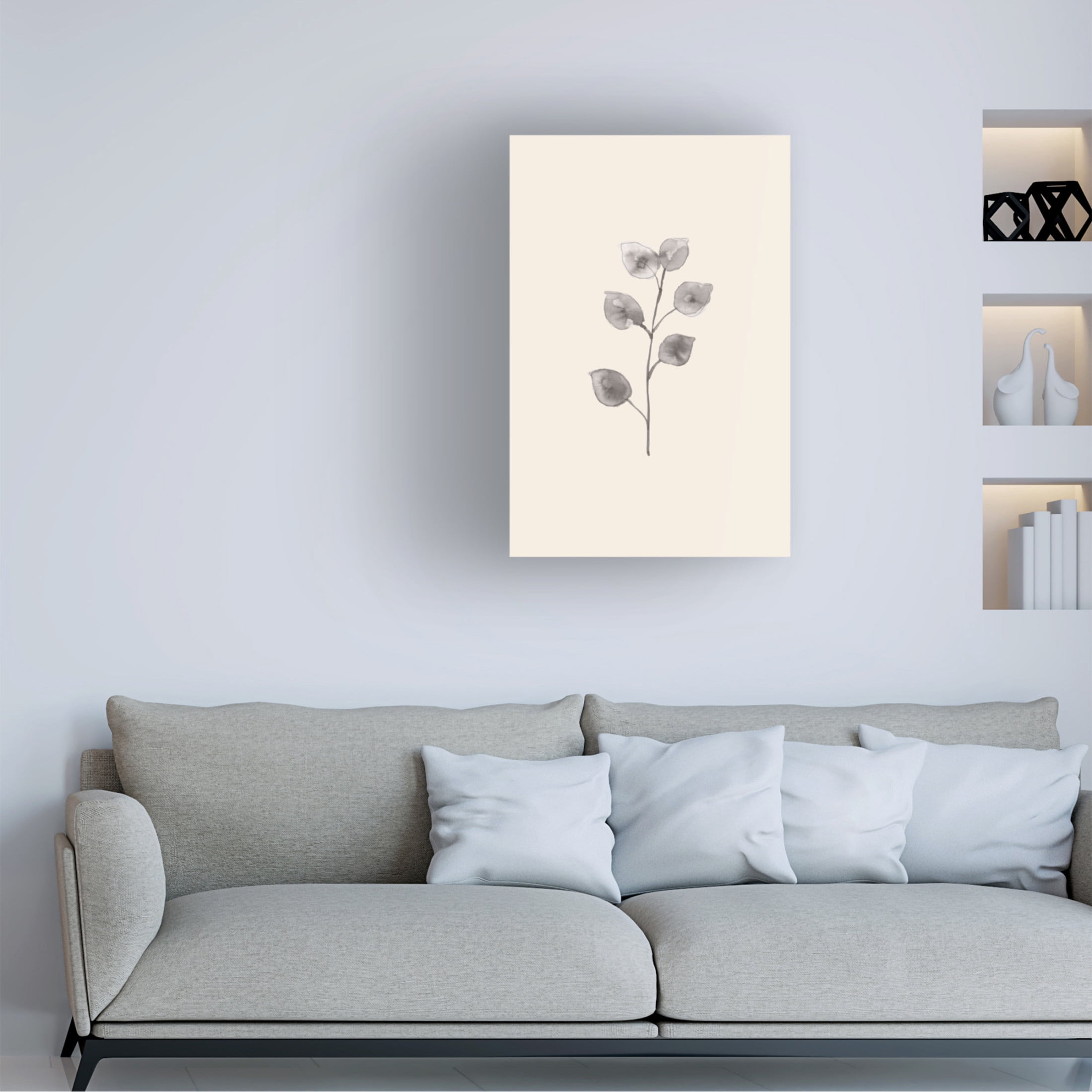 Canvas Wall Art - Pictufy Studio 'Eucalyptus Twig' Wall Art for Living Room, Bedroom, or Office Décor by Trademark Fine Art - 12 x 19 Inches