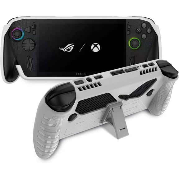 Case Cover for ROG Xbox Ally X Handheld Game Console, Slim Soft TPU Protective Skin Case with Kickstand for ROG Xbox Ally X, Anti-Scratch,Shockproof,White