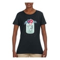 thumbnail image 2 of Y'all Is Not Word It's A Word Southern Artsy Jar with Flowers Pop Culture Womens Graphic T-Shirt, Black, Small, 2 of 3