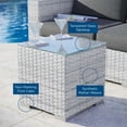 thumbnail image 4 of Modway Convene Square Rattan Outdoor Patio Side Table in Light Gray, 4 of 6