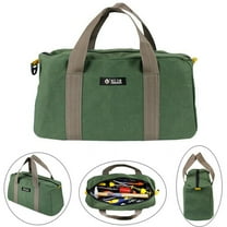 Heavy-Duty Canvas Tool Bag With Multiple Pockets, Portable Tool Storage Organizer For Mechanics And Technicians, Multi-Function Tool Carrier With Handle（16 Inch）