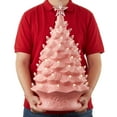 thumbnail image 3 of 24" Hand Painted Ceramic Christmas Tree, Pink Pre-Lit Tree with 148 Multi Color Lights and 2 Star Toppers, 3 of 7