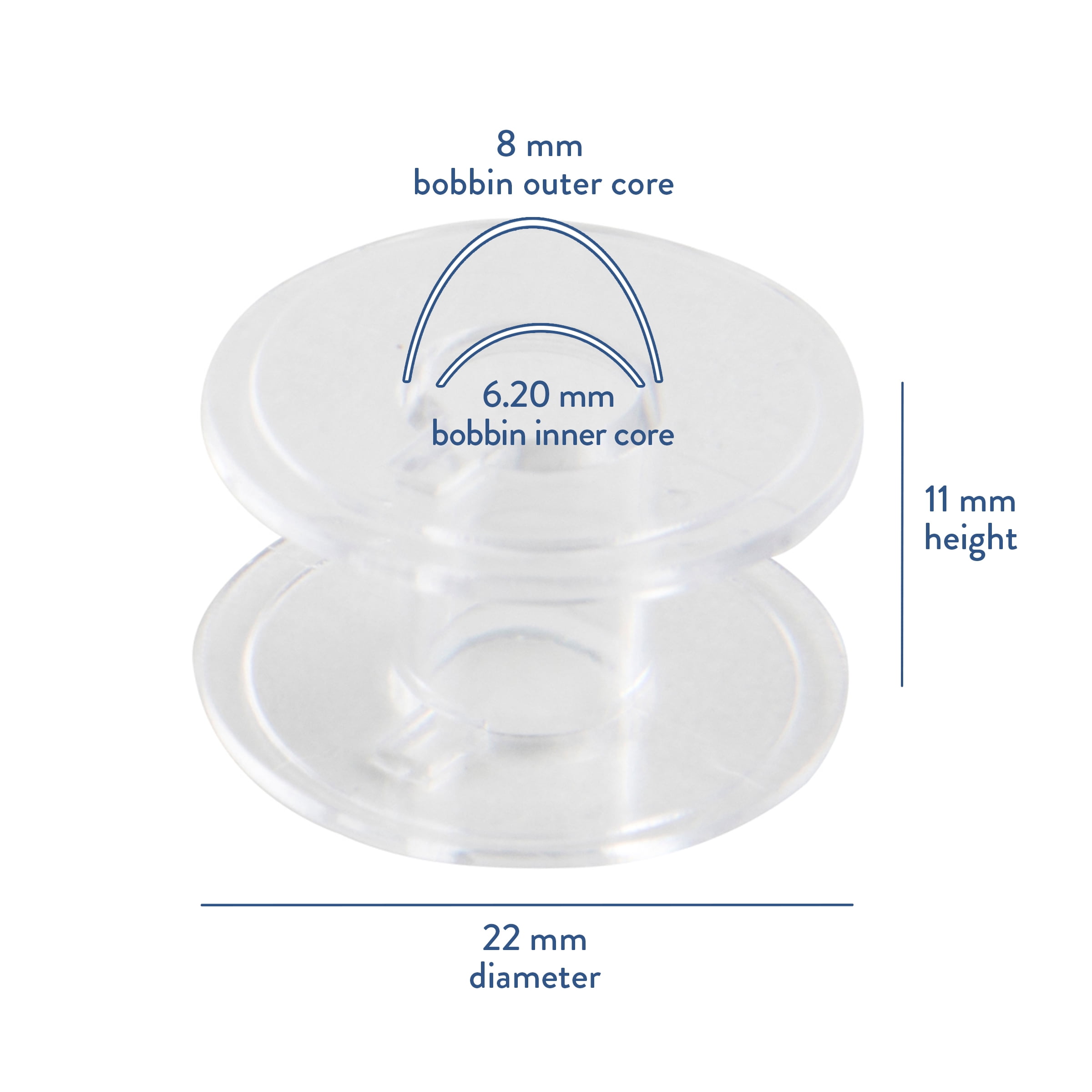 Hello Hobby Class 15 Plastic Clear Transparent Bobbins, 4 Count
