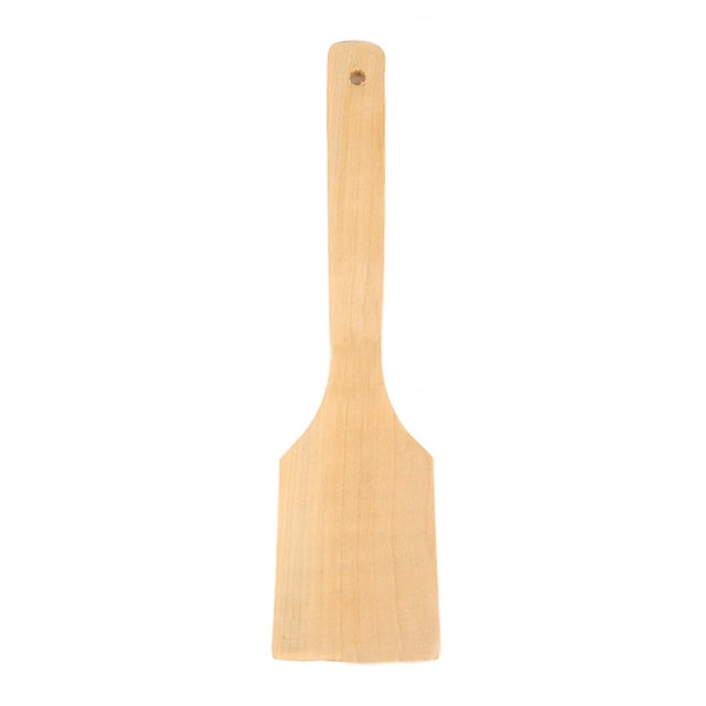 Kitchen Non-stick Pan Spatula Wooden Spatula Small Square Spatula Turner, a durable kitchen utensil made from eco-friendly grass wood. Features smooth polished surface, visible wooden texture, antibacterial and anti-corrosion properties, and a comfortable grip. Measures 7 x 28 cm, ideal for cooking, easy to clean and store.
