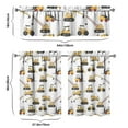 thumbnail image 5 of Cartoon Construction Vehicle Curtains Set of 3 - Excavator & Truck Farmhouse Window Treatments with Valance (Machine Washable), 5 of 5
