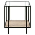 thumbnail image 3 of Henn&Hart 20" Blackened Bronze/Limed Oak Metal/Glass Side Table, 3 of 9