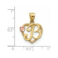 thumbnail image 2 of Designer 14K Two-Tone Initial B In Heart Charm (Length=22) (Width=16) Made United States -Jewelry By Sweet Pea Creations, 2 of 2