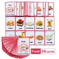 thumbnail image 2 of 33 unids/set de comida, regalos para niños, tarjetas Flash en inglés, tarjeta de bolsillo, juguetes educativos de aprendizaje para bebés, preescolar, 2 of 5