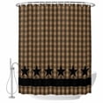 thumbnail image 2 of Brown Black Plaid Waterproof Fabric Shower Curtain,Vintage Rustic Star Buffalo Check Waterproof Fabric Shower Curtain for Bathroom Curtains Bathtubs Hotel Shower Curtains with 12 Hooks Stall 48x72in, 2 of 8