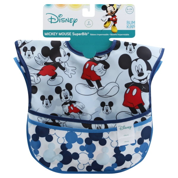 6-24 Months Bumkins Disney Mickey Mouse SuperBib 2pk Baby Bib 