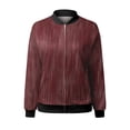 thumbnail image 4 of Duoif Veste Femme, Veste Décontractée Imprimée à la Mode pour Femmes, Cardigan à Fermeture Éclair, Rouge Brique TTG, 4 of 5