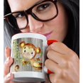 thumbnail image 2 of 3drose, a Monkey Holding a Banana-children Watercolor Illustration, 11oz Two-tone Red Mug, 2 of 6