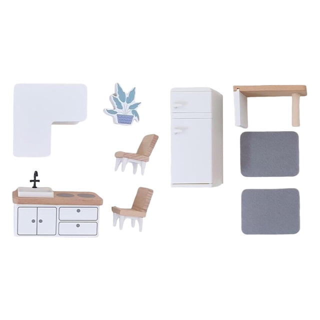 Meubles de Maison de Poupée en Bois Accessoires Familiaux Style Rétro Accessoires Photo Bricolage pour chen