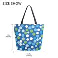 thumbnail image 5 of FORMRS Womens Canvas Tote Bag with Zipper Inner Pocket Shoulder Handbag, Blue Dots, 5 of 7