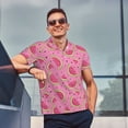 thumbnail image 3 of Kdxio Watermelon Print Men's Short Sleeve Polo Shirt,Midweight Men's Shirt, 3 of 6