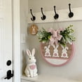 thumbnail image 3 of Easter Bunny Wooden Door Hanger with Bow, Rustic Spring Wreath Sign for Indoor & Outdoor Home Decor, 3 of 6