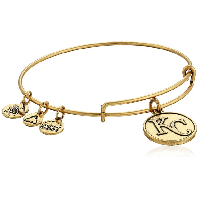 Alex and Ani Kansas City Royals Cap Logo Expandable Rafaelian Gold Bangle Bracelet