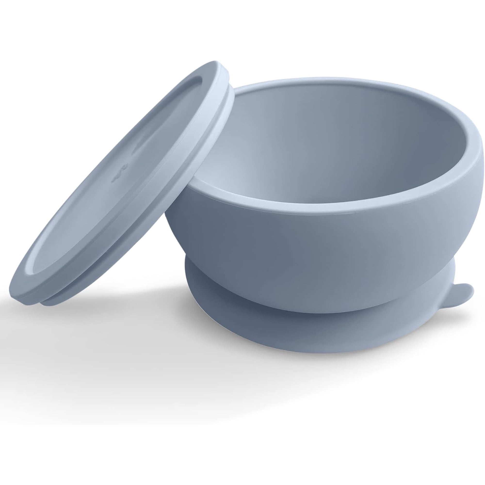 Octopod Silicone Baby Suction Bowl With Lid - Toddler & Baby Bowls, Baby Food Containers, Spill Proof Bowls For Toddlers, Suction Baby Bowls With Lids, Food Grade Silicone Baby Bowl (Grey)