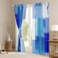 thumbnail image 3 of Castle Fairy Blue Rectangle Curtains Pack of 2 (42x84 Each) for Boys,Abstract Gradient Curtains Blackout,Minimalism Geometric Bedroom Curtains,Breathable Home Decor, 3 of 6