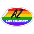 thumbnail image 2 of Lake Havasu City AZ Arizona Mohave County Rainbow Pride Flag 6 Stripes Pride Flag Euro Decal Bumper Sticker 3M Vinyl 3" x 5", 2 of 3