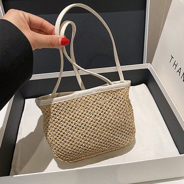 Bolso de hombro compuesto tejido Bolso cruzado de almohada duradero para mujer para la playa de verano