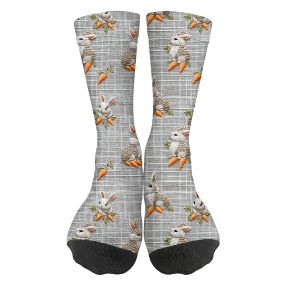 Bbyeadc Easter Women Socks Thick Easter Egg Pattern Slipper Socks Stuffers Warm Crew SockFunny Spring Home Sleeping,Multicolor(One Size)