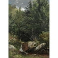 thumbnail image 3 of Cropsey, Jasper F 14x18 Black Modern Framed Museum Art Print Titled - Trees and a Stream on a Hillside, 3 of 5