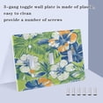 thumbnail image 4 of White Blue Flowers Green Palm Leaves Light Switch Cover Electrical Outlet Cover Replaceable Wall Plates 2-Gang, 4 of 8