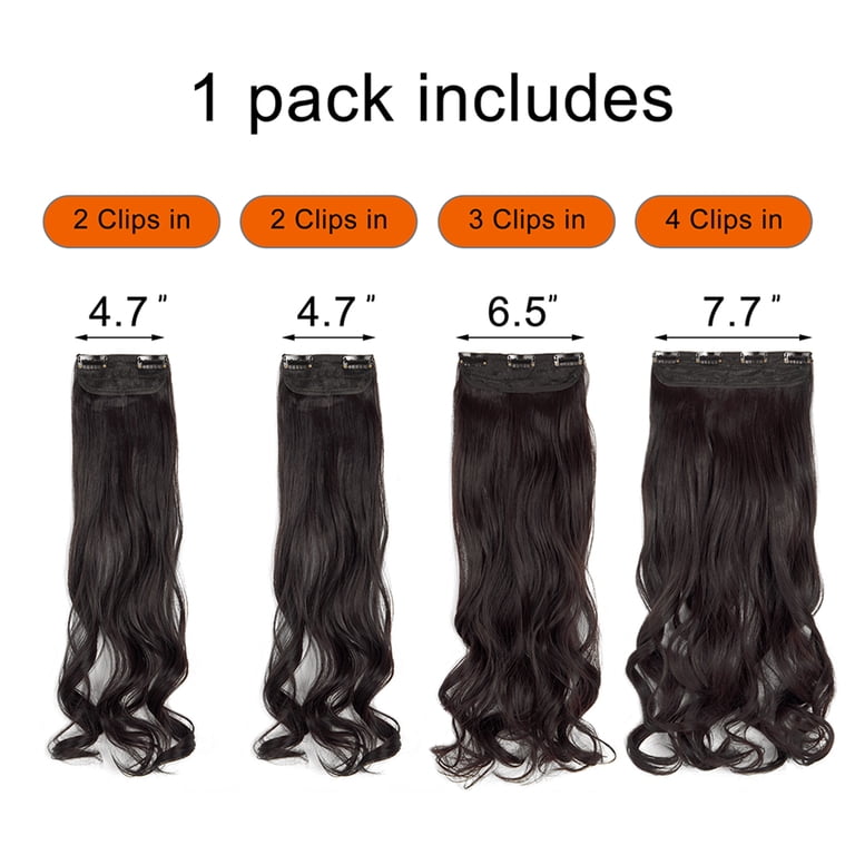 4Pcs Curly Weave Clip in Hair Extensions, Hair Pieces with  display picture 1