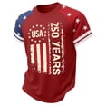 thumbnail image 4 of Kids 250 Anniversary Shirts 250 Year Flag T-shirt Boys and Girls Happy 250th Tee 4th of July Tops, 4 of 4