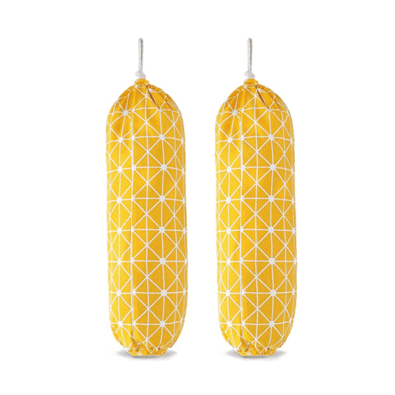 Plastic Bag Holder, Foldable Washable Grocery Bag Dispenser Recycling Shopping Bag Organizer Grocery(Yellow)