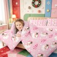 thumbnail image 3 of Manfei Modern Christmas Snowflake King Size Comforter Sets,Winter Holiday Comforters King Size,Pink Reversible,3-Piece,1 Comforter and 2 Pillowcases, 3 of 7