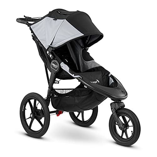 Cochecito para correr Baby Jogger Summit X3 - 2016 | Neumáticos de caucho llenos de aire | Suspensión en las cuatro ruedas | Cochecito para correr Quick Fold, negro/gris