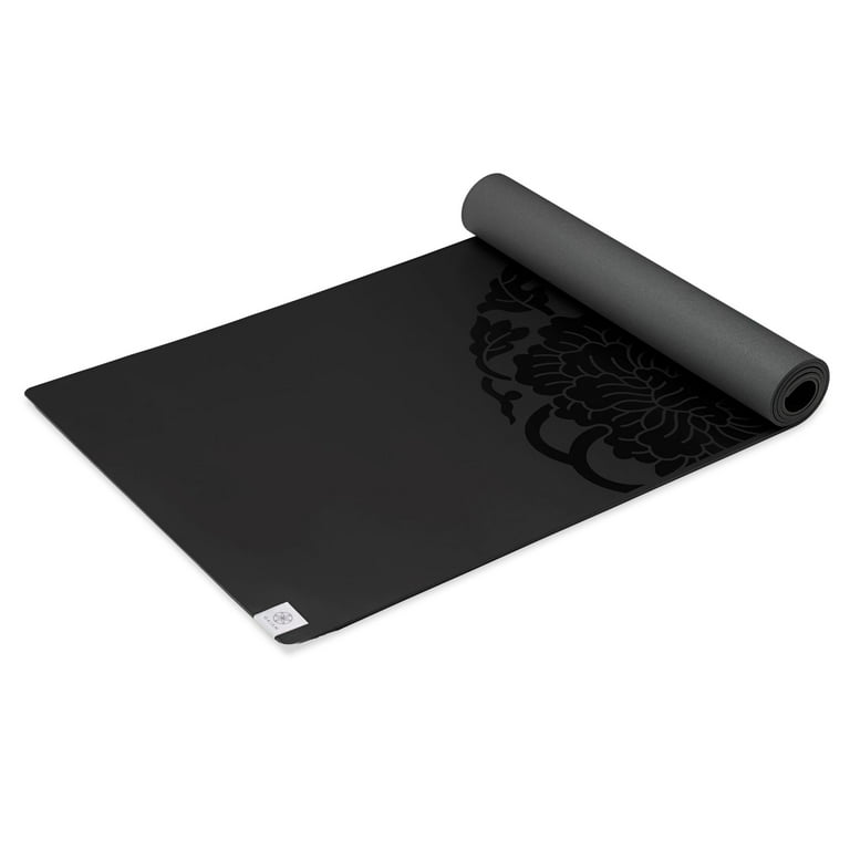 Gaiam Performance Dry-Grip Yoga Mat, Black, 5mm 