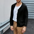 thumbnail image 2 of Lilgiuy Men Casual Button Long Sleeve Casual Solid Coat Cardigan Blouse Black（10） Fall Fashion for 2022 Spring Winter, 2 of 5