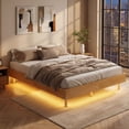 thumbnail image 1 of Costway Full Size Floating Bed Frame with LED Lights, 12 Inch Modern Wood Platform Bed, 1 of 10
